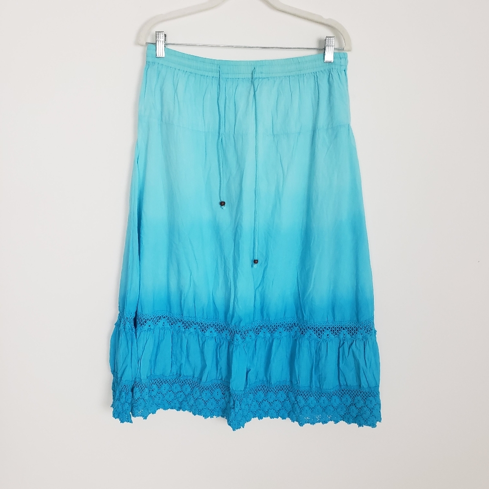 Ombre Bobbie Brooks Aqua Blue Skirt - Picture 2 of 7